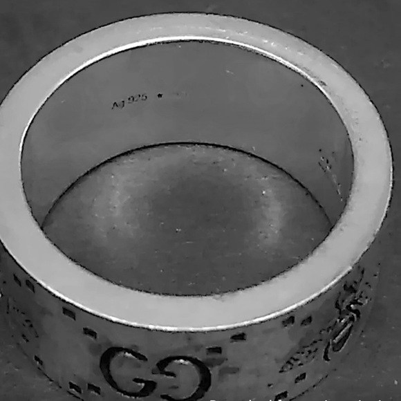 GUCCI GG Logo Bee Silver 925 Ring - Picture 6 of 6